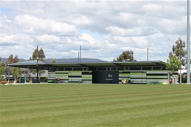 Looking at playing pitch towards amenities block Duncan Fields