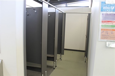 Showers in change rooms at Duncan Fields