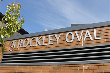 Rockley Oval - sign on pavillion