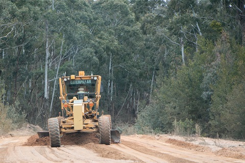 Grader working on an unsealed road