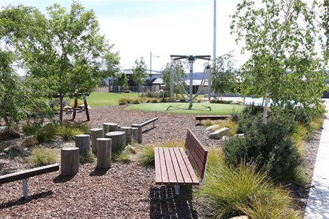 Playground equipment at Duncan Fields