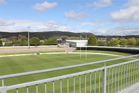 Seiffert Oval playing field from top of grandstand